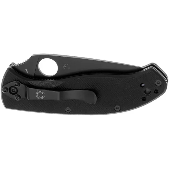 Ніж Spyderco Tenacious Black Blade, 8Cr13MoV, G-10, напівсерейтор к:black, фото , изображение 4